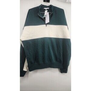 Threads 4 Thought Men's Green XL Angus CVC Fleece Colorblock 1/2 Zip Pullover NW